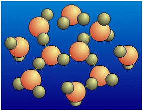 I legami intermolecolari a idrogeno sono dovuti alla interazione elettrostatica tra atomi di ossigeno e atomi di idrogeno di molecole di acqua vicine tra loro