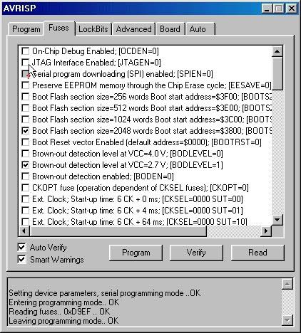 ITALIAN TECHNOLOGY grifo FIGURA 23: CONFIGURAZIONE CPU CON AVR ISP FIGURA 24: