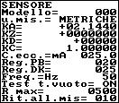 FUNZIONI MENU 1.1 Modello sensore: Inserire i primi due caratteri del numero di serie del sensore 1.2 Tipo di unità di misura dei parametri del sensore: Metrica o Non metrica 1.