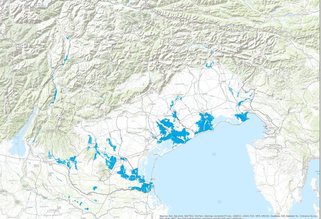 La mappatura del pericolo: alcune note 5.500 km = rete idrografica indagata (di cui 3.800 km modellati) 280 km = coste indagate 1.