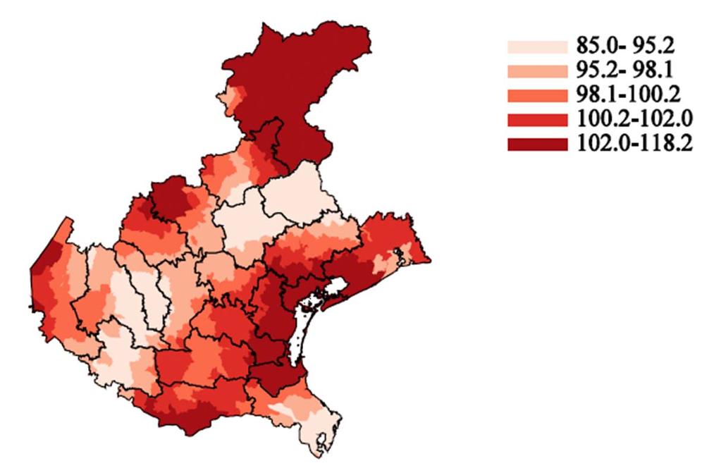 Mortalità per tumori Mappa della mortalità su base comunale; stime kernel del rapporto standardizzato di mortalità.
