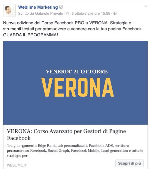 Obiettivo: vendita corso Percorso: inserzione raccolta contatto invio