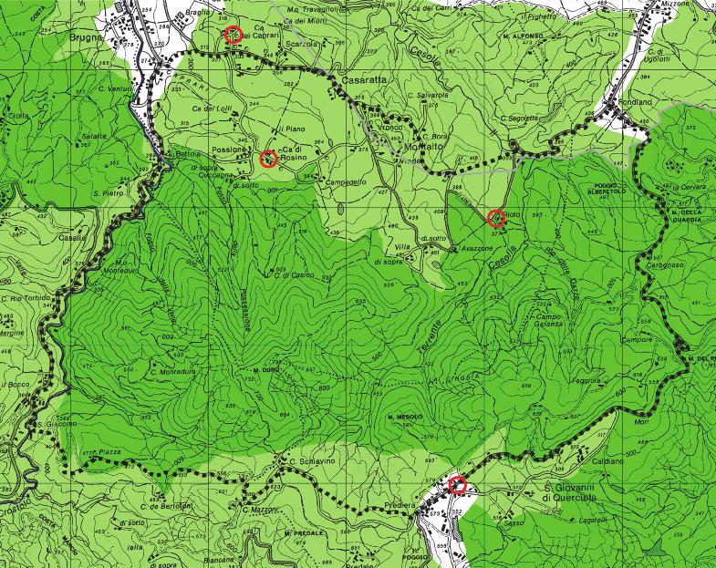 37) Collina ZONE ED ELEMENTI DI INTESSE PAESAGGISTICO AMBIENTALE AMBITI DI TUTELA Zone di particolare interesse paesaggistico-ambientale (art.19) Zone di tutela naturalistica (art.