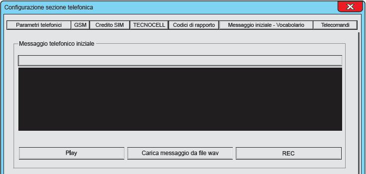 OTTOBRE 2018 TECNOCELL 3: REGISTRAZIONE MESSAGGIO TELEFONICO INIZIALE Il messaggio telefonico iniziale viene riprodotto dai comunicatori della centrale ogni volta che viene inoltrato un allarme