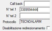 TECNOCELL 3 attiva, a sua volta, una comunicazione IP al numero corrispondente impostato in TECNOCELL -> tel. number.