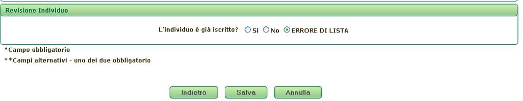 Correzione casi completati I casi completati vengono visualizzati selezionando al campo Stato revisione la voce Completata.