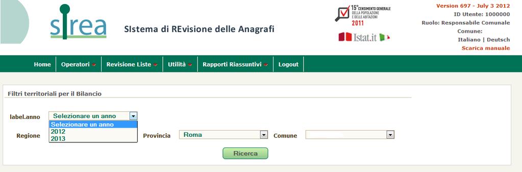 Questo bilancio consente la visualizzazione del riepilogo del numero delle cancellazioni e iscrizioni da riportare nei modelli di calcolo del P.2 e P.3. Il bilancio è strutturato per mesi.