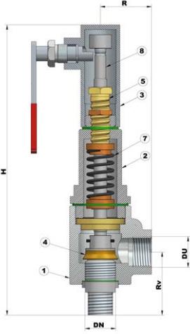 3.12 A SQUADRA A SCARICO CONVOGLIATO OMOLOGATE PED SERIE 209 Modello 209 : Valvole di sicurezza filettate a squadra a scarico convogliato omologate PED a richiesta collaudate e punzonate costruttore