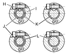 Loctite 243). Fissare il motore (A) con le quattro viti (F) alla piastra di adattamento (B). Serrare la vite di bloccaggio (H) del morsetto calettatore (I).