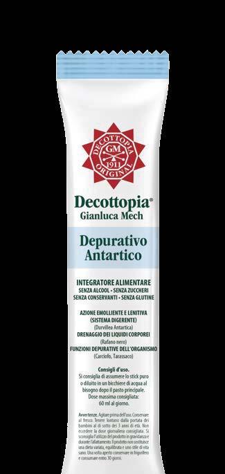 Decopocket Balestra&Mech Una nuova e pratica confezione monodose da 30 ml da portare sempre con sé e facile da utilizzare nei vari contesti assumere Depurativo Antartico.