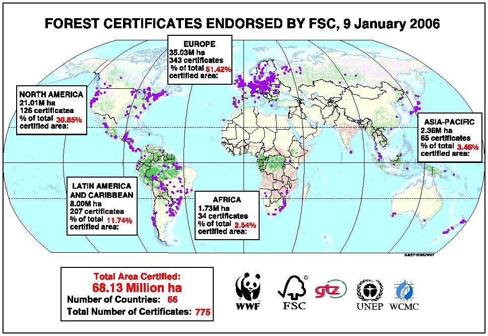 2002) 63 membri Promozione del sistema FSC Standard di buona gestione forestale a livello nazionale Collaborazione con altre NI 7.