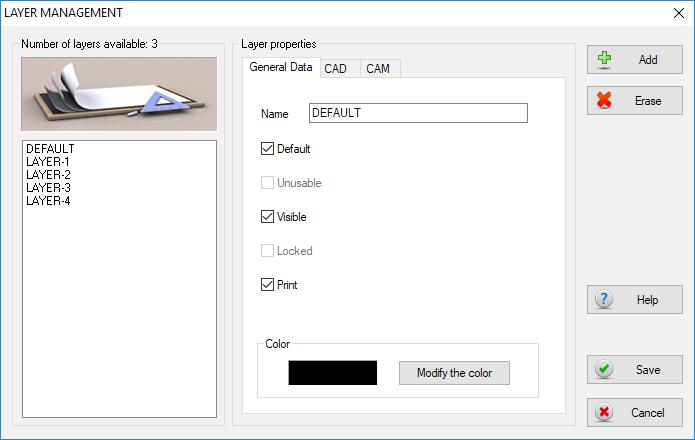 Gestione/Creazione LAYER I Layer di PARTNER/ASPAN possono essere usati per definire proprietà generali nome, colore, visibile,stampabile