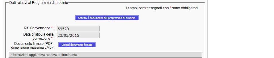 7 Dettaglio richiesta e Programma di tirocinio La tua richiesta di tirocinio risulta approvata