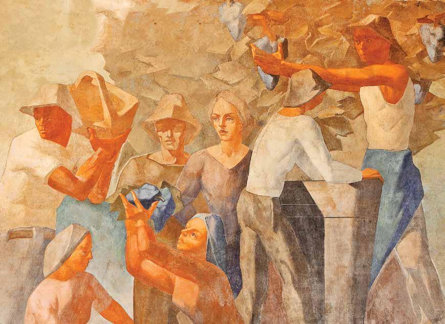 VENDEMMIA IN CASA BERTAGNOLLI (ONKÈ, 1949) Affresco che