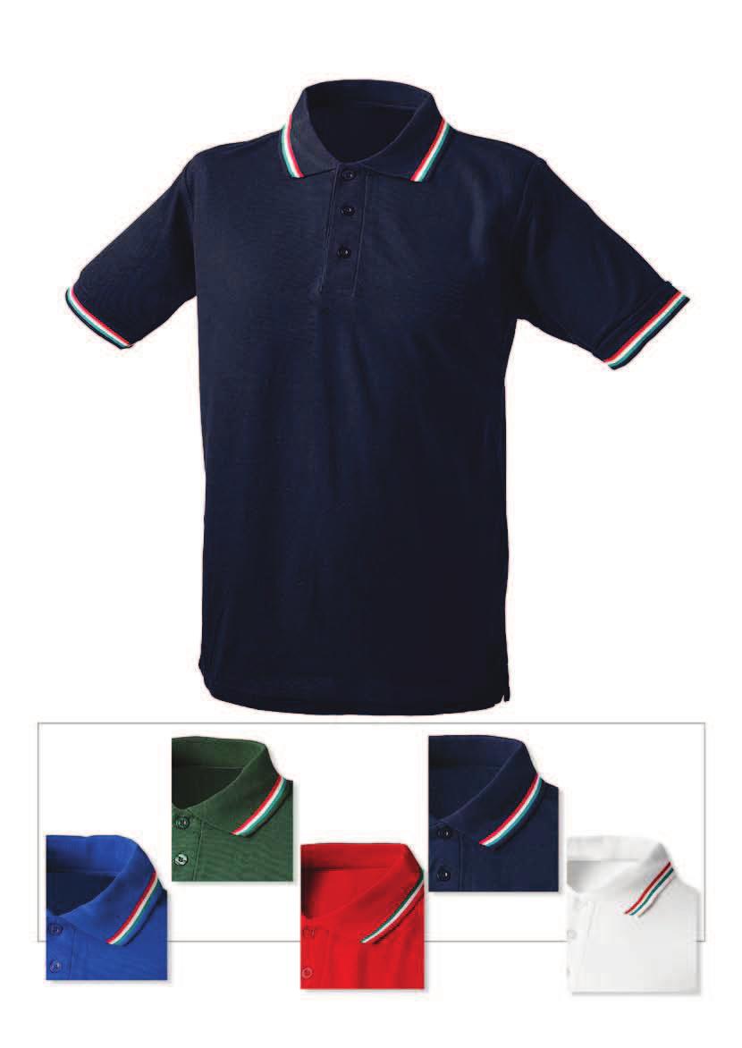 858 Polo FLAG 3 bottoni Tessuto: Piquet 100% cotone Peso: 180 gr.