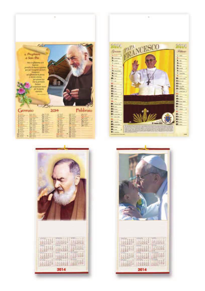 B24 San Pio cm 32x49 B94 Papa Francesco cm 32x49 T3/N Calendario