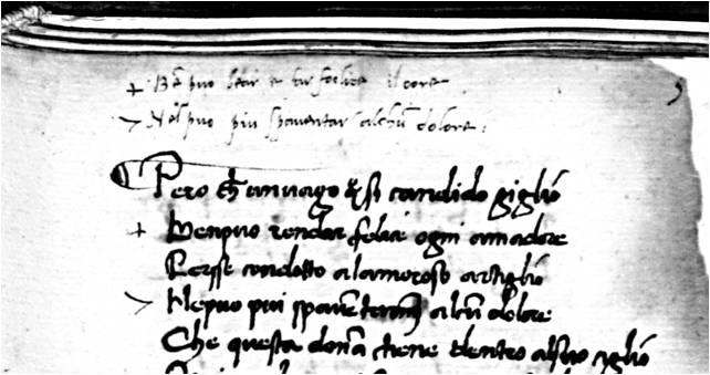 Figura 3: Siena, Bibl. Com. ms. I XI 24 (c. 4r) Nella stessa carta (fig.