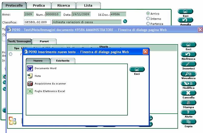 Fig.3 Se sulla postazione dell operatore di protocollo è installato il software per la scannerizzazione del documento, posizionare il documento nello scanner, selezionare l icona e seguire la