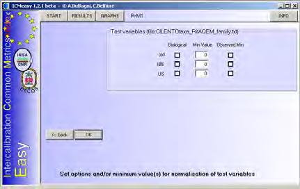 If one or more taxa are ignored during the import, before moving to the RESULTS window, ICMeasy opens a dialog box listing the taxa that have been removed from the matrices for calculation.