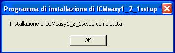 Software for installing ICMeasy1_2), Press OK in the smaller window Notiziario dei Metodi