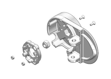 Assemblare l arganello con le viti posizionate nelle asole. Regolare la posizione dell argano in base al tipo di installazione (fig. 10).