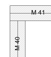 Intersezione tra gli elementi La modalità di disegno delle zone di intersezione fra muri e/o travi può influire in modo rilevante sul comportamento del modello generato dal programma.