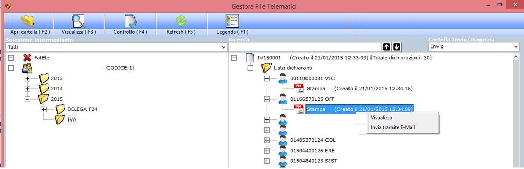 Novità 2015 Linea Fiscali Gestore Invio Telematico E stato inserito il numero di dichiarazioni presenti nel file telematico, inoltre nel caso in cui la dichiarazione sia stata esportata in pdf è