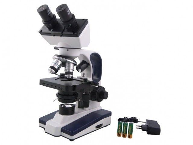 LDIBK 75940 Microscopio binoculare a LED 1000x Microscopio funzionante con batterie ricaricabili e alimentatore.