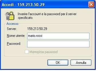 Inserire la propria password Rispondere di