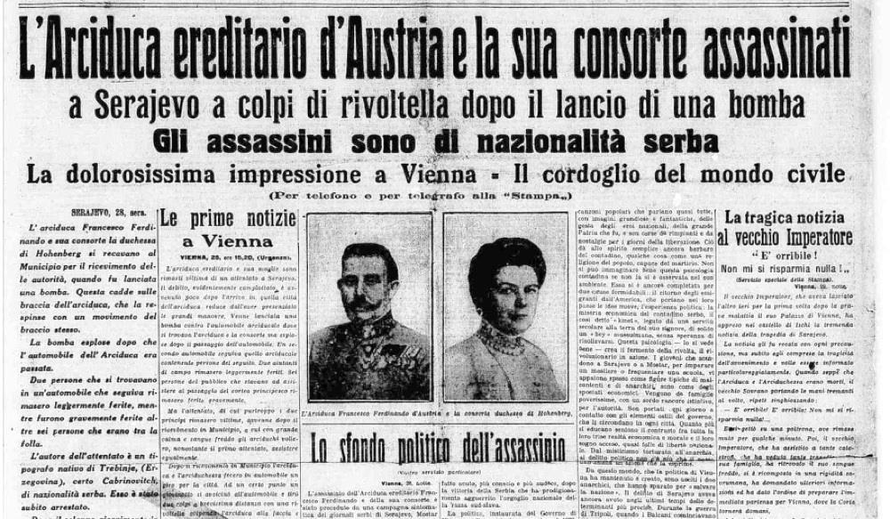 Lo scoppio della Grande Guerra viene fatto storicamente risalire al 28 luglio 1914, giorno in cui l impero austro-ungarico dichiara guerra al Regno di Serbia a seguito dell assassinio dell Arciduca