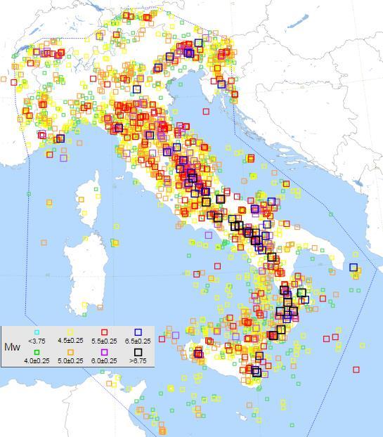 L intera penisola italiana è sismica ed in particolare la sismicità è concentrata: Alpi Dorsale