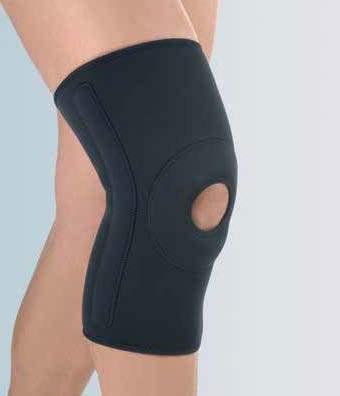 soft tubolare in neoprene, con foro rotuleo stecca a spirale mediale e laterale in plastazote a forma di mezzaluna orientabile a 360 nessuna soft tubolare in neoprene, con foro rotuleo e fascia a Y