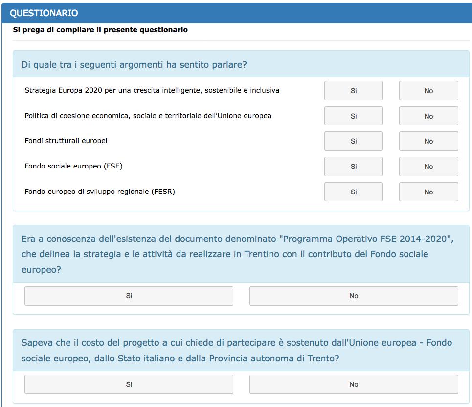 STEP 8: QUESTIONARIO