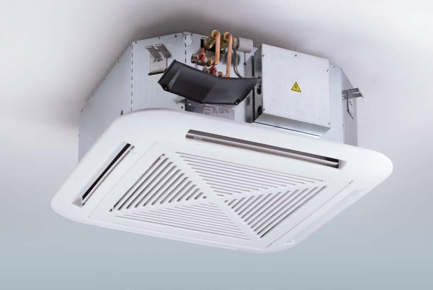 UCS900 VENTILCONVETTORE A CASSETTA 900X900 PER RISCALDAMENTO E CONDIZIONAMENTO, 2 E 4 TUBI, POTENZA DA 3,90 kw A 10,15 kw.