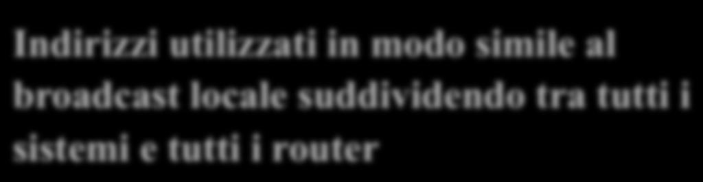 all-routers link-local scope o FF05::2 = all-routers site-local scope Indirizzi