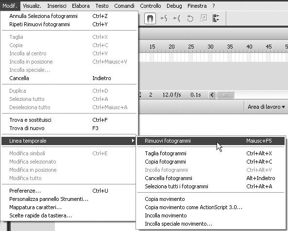 10-Cap07_FLCS3.qxd 18-11-2009 12:07 Pagina 201 CAPITOLO 7 LE ANIMAZIONI E LA TECNICA ONION SKIN 201 Figura 7.7 Il percorso di menu.