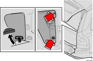 3. Se l automobile è dotata di supporto per sacchetti della spesa (optional), staccare le fascette del supporto. 4. Rimuovere l inserto angolare (A). 5.