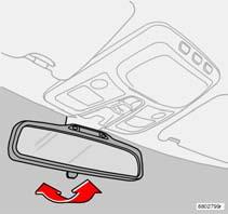 Strumenti e comandi Specchietti retrovisori A B Specchietto retrovisore interno A. Posizione normale. B. Posizione antiabbaglianti. Usarla se i proiettori dell automobile alle spalle sono irritanti.