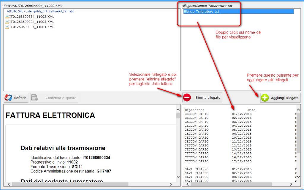 Se si scorre la fattura fino in