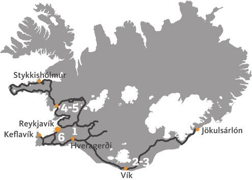 Parco Nazionale con meraviglie geologiche (Lista UNESCO) - Fiordi pittoreschi - Cascate 5 giorno: Reykjavik partenza LA COSTA SUD-OVEST Itinerario rilassante alla scoperta di tutte le imperdibili