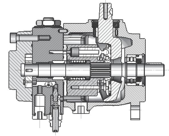 INFORMAZIONI GENERALI Le pompe a pistoni assiali a cilindrata variabile per circuito chiuso del modello sono del tipo a piastra oscillante Controllo meccanico diretto Servocomando