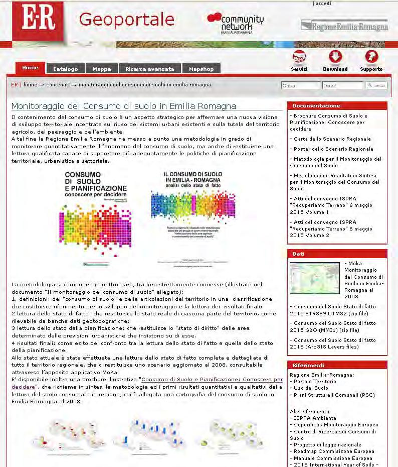 Per approfondire Nel geoportale regionale, nella sezione sul Monitoraggio del consumo di suolo, è stato