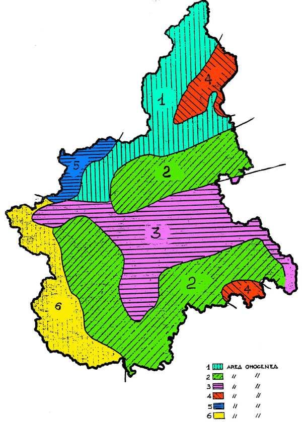 Pagina 10 Figura 9 - Zone omogenee Regione Piemonte Per ogni area omogenea si è proceduto al calcolo delle curve di probabilità pluviometrica che risultano funzione del solo tempo d (ore ) e dalla