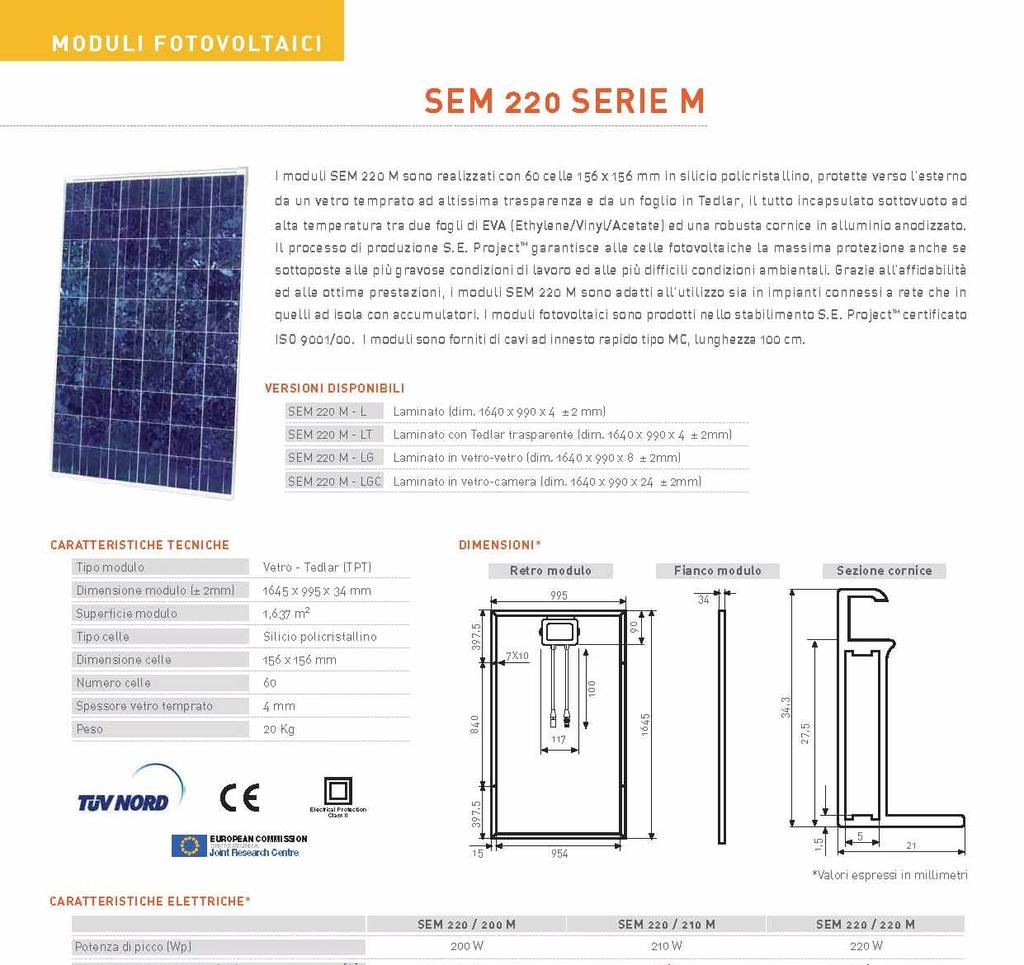 Tipologia di modulo fotovoltaico