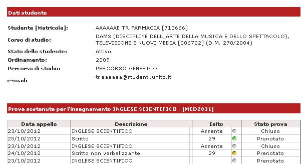 già presente nel proprio libretto. Dopo aver identificato lo studente da aggiungere, cliccare sull icona corrispondente. N. B.