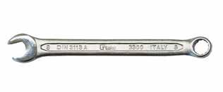 6085 Chiave combinata tipo corto - Acciaio al cromo vanadio - Esecuzione cromata - Testa inclinata e piegata a 15 Codice Misura Peso / cad.