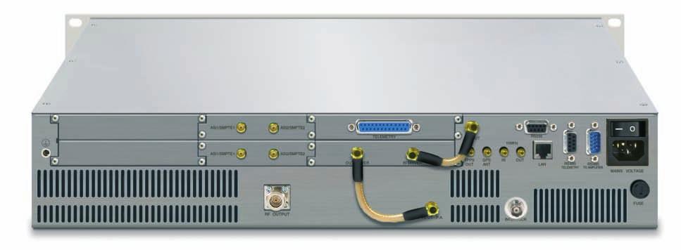 TV exciters/transmitters BLUE DIGITAL VIDEO 2HE rear view Technical specifications STANDARDS EN 300 744 ATSC: A/53, A/54, A/64, SMPTE-310M DVB-ASI: EN 50083-9, ETSI TR 101 891 MPEG-TS: ISO/IEC