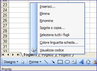 6)Lavorare su più fogli di lavoro//lettura// Una cartella di excel contiene più fogli di lavoro che vengono visualizzati in basso da sinistra.