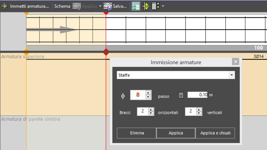 Personalizza Armature: È possibile personalizzare le Staffe (prima occorre