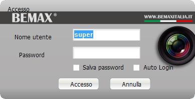 1.1 Primo avvio Al primo avvio del CMS, è richiesto di accedere come Amministratore : Nome utente: super Password: nessuna password 2.